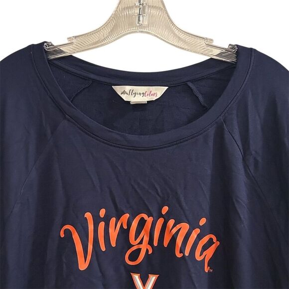 Flying Colors Virginia Cavaliers Women's Ruffle Sleeve Top Blue XL - Picture 6 of 14